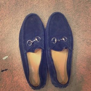 Navy blue Gucci loafers in decent condition